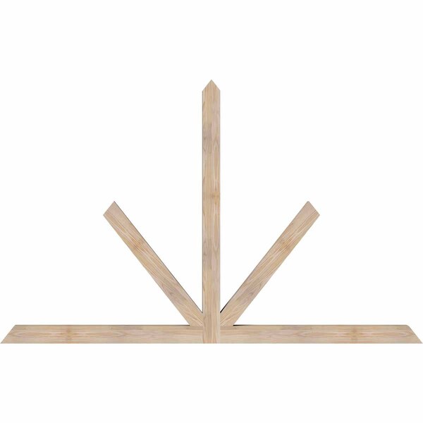 Ekena Millwork Saratoga Smooth Timber Gable Bracket, Douglas Fir, 84"W x 53"H x 3 1/2"D x 3 1/2"F, 15/12 Pitch GBW084X53X0404SAR00SDF - main